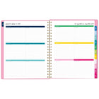 Emily Ley Simplified 2026-27 Weekly/Monthly Planner - 11" x 9" - Pink Plaid - Bilingual-One week per two page spread has ruled planning space and a section to check off completed tasks.