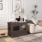 PawHut 31" Dog Crate End Table with Three Doors - Coffee-Three doors easy for pets in and out 