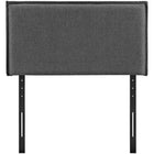 Modway Camille Upholstered Fabric Twin Headboard - Grey-Solid Wood Frame