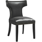 Modway Curve Vinyl Dining Chair - Black - 2 Pack-Dense Foam Padding for Comfort