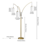 Hudson&Canal Aspen 3-Light Torchiere Floor Lamp with Fabric Shade - Brass/White-Clean with a soft, dry cloth and no harsh chemicals or abrasive cleaning materials