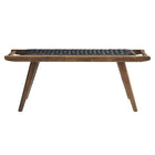 Modway Saoirse 47" Wove Rope Wood Bench - Walnut/Black-Assembly Required