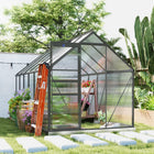 Outsunny serre en polycarbonate 6 pi x 12 pi x 6,5 pi, vert-Porte coulissante pour une entrée pratique
