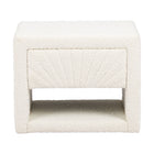 Zuo Baris Nightstand - Ivory-Textured Fabric 100% Polyester rectangular shape tabletop