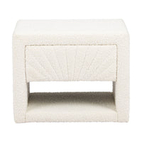 Zuo Baris Nightstand - Ivory-Textured Fabric 100% Polyester rectangular shape tabletop
