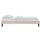 Modway Reign Performance Velvet Twin Platform Bed Frame - Pink-Stain-Resistant Performance Velvet