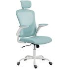 HOMCOM Ergonomic Office Chair with Headrest - Light Green-Breathable mesh prevents stuffiness, ensuring cool comfort all day