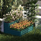 Outsunny 2-Tier Raised Garden Bed - 47" L x 40" W x 23" H - Green-2 planters suitable for different plants 