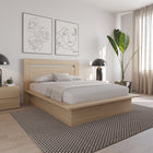 Nexera Malibu Headboard - Full Size - Natural Blonde Oak-Compatible Design: This versatile headboard seamlessly integrates with your preferred bed frame