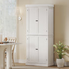 HOMCOM 72.5" H Freestanding 4-Door Kitchen Pantry Cabinet - White-Use the anti-tipping design on the back to assure the item to the wall for extra safety 