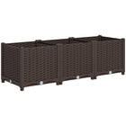 Outsunny - bac de jardin surélevé en plastique - 47,2 po L x 15,7 po l x 14,6 po H - brun-Un espace de rangement spacieux peut accueillir des légumes, des herbes et des fleurs
