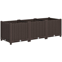 Outsunny - bac de jardin surélevé en plastique - 47,2 po L x 15,7 po l x 14,6 po H - brun-Un espace de rangement spacieux peut accueillir des légumes, des herbes et des fleurs
