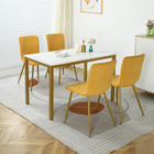 FurnitureR Dining Side Chair - Yellow - 4 Pack-High cushioned full back to help keep your back supported and aligned