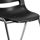 Flash Furniture HERCULES Series Black Ergonomic Shell Stack Chair with Chrome Frame & 18" Seat Height-Ergonomically Contoured Black Plastic Seat Shell