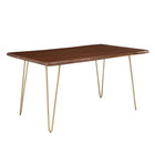 Modway Ardor 60" Live Edge Acacia Wood Acacia Wood Dining Table - Gold Walnut-Live Edge Dining Table