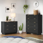Manhattan Comfort Granville Modern Dresser and Chest Set - Dark Grey-Recommended for up to 35 inch TV.