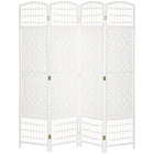 HOMCOM 4 Panel Wave Fiber Freestanding Room Divider for Home Office - White-This room divider is ideal for creating personal space or dividing larger rooms
