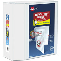 Avery Heavy Duty View Binder, 5" Sized One Touch Locking D Ring,  White, (79706)-Heavy Duty View Binder with 1050-Sheet capacity
