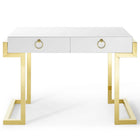 Modway Ring 47" Office Desk - Gold White-Sleek High Gloss Surface