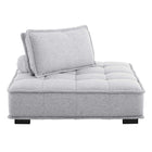Modway Saunter Tufted Fabric Armless Chair - Light Grey-Non-Marking Foot Caps