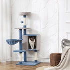 PawHut - Arbre à chat 48 po avec condo, hamac, perchoir - poteaux à griffer en sisal-La base renforcée avec une sangle anti-basculement empêche les oscillations pour la sécurité de votre chat 