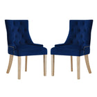 Modway Pose Performance Velvet Dining Chair - Navy - 2 Pack-Modern Accent Chair