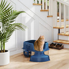 PawHut - Bac à litière pour chat en acier inoxydable, bords hauts avec pelle-Parois hautes et surface antiadhésive pour un nettoyage sans effort 
