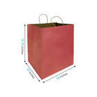 Reliabag - Sac En Papier Avec poignees Torsadees, Bordeaux, 14 po L X 10 po P X 15,75 po H, Paquet De 150-Poignees renforcees en ficelle torsadee