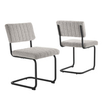 Modway Parity Boucle Dining Side Chairs - Black/Taupe - 2 Pack-Mid-Century Modern Dining Side Chairs