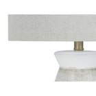 Monarch Specialties 27" H Contemporary Table Lamp - Grey Ceramic / Grey Shade-Assembled dimensions: 15.5 in. L x 15.5 in. W x 26.5 in. H. base: 7.25 in. L x 7.25 in. W x 15 in. H. shade: 15.5 in. L x 15.5 in. W x 10 in. H