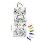 Art 101 DIY Hanging Canvas Art Set - 2 Pack-Each design comes with three 5 inch by 7 inch stretched cotton canvases suspended on rope for easy hanging