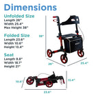 Journey Breeze Rollator Mobility Walker - Blue-Locking brakes add safety while resting or remaining stationary