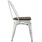 Modway Promenade Bamboo Side Chair - White-Laminated Bamboo Seat