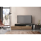 Nexera Tonik 72" TV Stand With 2 Drawers - Nutmeg/Greige-2 convenient storage drawers on smooth metal slides and decorative open space for components, books and decorative pieces. Open back panel for easy cable management and air flow