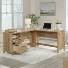 Sauder - La Collection Rosedale Ranch Bureau en L - Finition Timber Oak-Petit tiroir avec glissières en métal et butées de sécurité