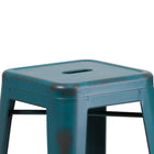 Flash Furniture – Tabouret de bar de 30 po en métal vieilli sans dossier, pour intérieur, bleu Kelly (ETBT350330)-Conception sans dossier