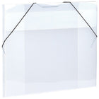 JAM Paper - Portefeuille en plastique avec fermeture élastique grand - 11 x 15 x 1/2 - Grille transparente-Taille : Grand (11 po x 15 po x 0,5 po)