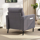 HOMCOM - Fauteuil d’appoint moderne avec pieds en métal et coussin épais pour chambre - gris foncé-Dimensions de l’assise : 22 po l x 19,7 po P x 18,5 po H (56 x 50 x 47 cm) 
