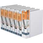 QuickFit Pro Heavy Duty Binder - Single Touch Pin-Lock - 3" - White - 6 Pack-3 Ring Binder