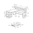 Monarch Specialties - 7162 Bureau - Blanc/Metal Argent En Coin-Conception peu encombrante, idéale pour une utilisation dans un coin, mais avec une finition sur tous les côtés pour un placement flexible n'importe où dans un bureau à domicile.