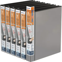 QuickFit Pro Heavy Duty Binder - Single Touch Pin-Lock - 1" - Black - 6 Pack-3 Ring Binder