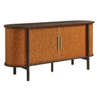 Modway Coralie 63" Curved Vegan Leather Oval Sideboard - Walnut Tan-Vegan Leather Detail
