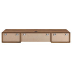Modway Transmit 60" Wall Mount Wood Office Desk - Walnut White-Wood Grain Laminate