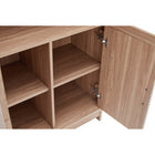 Manhattan Comfort Jodie 31" Mid-Century Modern Bookcase - Maple-Sophisticated Black Metal Handles