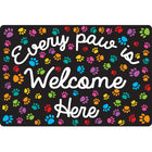 Ashley Productions Smart Poly Welcome Mat with Slip Resistant Backing - 15.5" x 23.5" - Paws - Every Paw is Welcome Here - 2 Pack-Brighten up your classroom with a burst of colour and creativity, while providing a comfortable and inviting space for students to gather and learn.