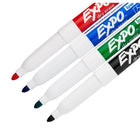 Expo Low Odour Dry Erase Markers - Fine Tip - Assorted Colours - 4 Pack-Specially formulated low odour ink is ideal for classrooms, small offices, and homes.