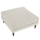 Modway Zoya Down Filled Overstuffed Ottoman - Ivory-Tapered Rubberwood Legs