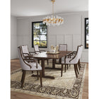 Manhattan Comfort - Lot de 2 fauteuils de salle à manger traditionnels Grand 22,5 po en similicuir gris clair-Cadre en hêtre massif avec une finition noyer riche