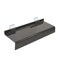 Azar Displays Deluxe Acrylic Shoe Shelf for Slatwall - 10" W x 1.25" H x 4" D - Smoke Grey - 10 Pack-Sold in Packs of 10