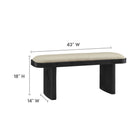Modway Iver 43" Upholstered Wood Accent Bench - Black/Flax-Cotton-Blend Upholstery